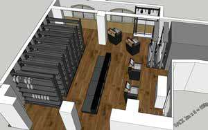 Plan 3D magasin de ski
