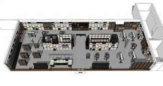 Vue 3D espace sport multi-rayons