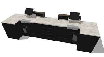 Caisse double comptoir modélisation 3D