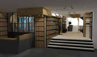 Vue 3D magasin ski montagne style bois