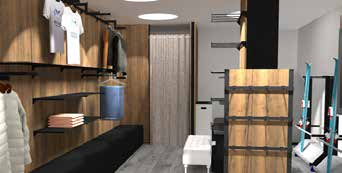 Vue 3D espace textile et skis